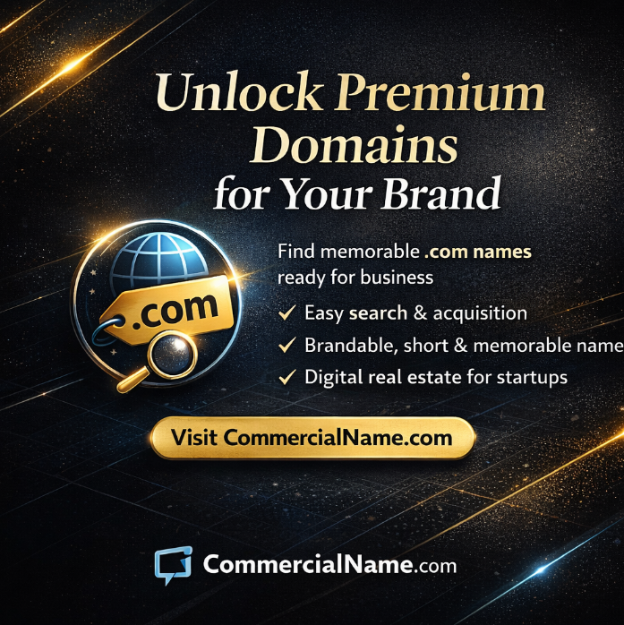 CommercialName.com is a dynamic online platform that empowers businesses to create and manage their brand identities with ease. From domain registration to business name generation, CommercialName.com simplifies the process of building a memorable and effective online presence. Whether you're starting a new venture or looking to rebrand, the platform offers intelligent tools to help you choose the perfect name, secure a relevant domain, and establish your business online.
